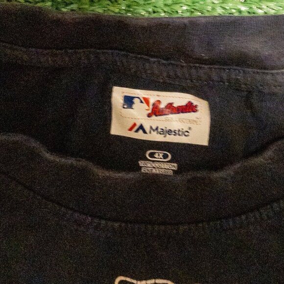 MAJESTIC AUTHENTIC NEW YORK YANKEES NAVY BLUE MENS CASUAL T SHIRT SIZE XXXXL - Picture 2 of 8